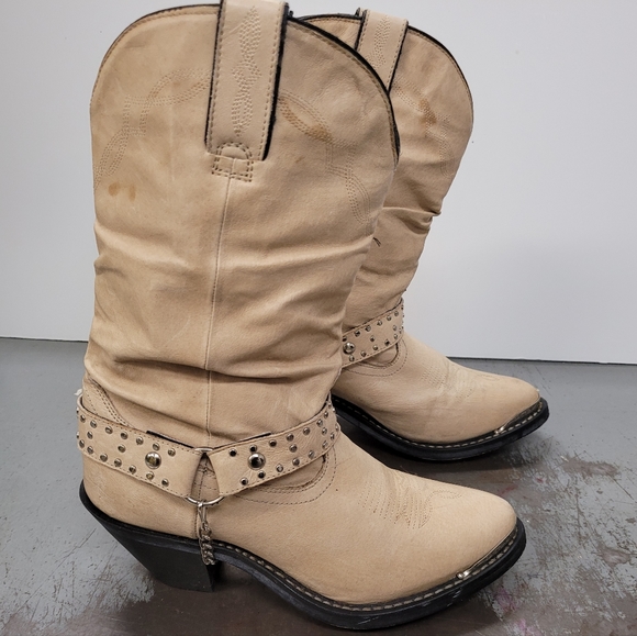 CLEARANCE SHYANNE BOOTS WOMEN'S SZ 7 WESTERN COWGIRL BEIGE - Picture 2 of 9